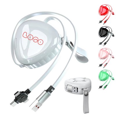 Fast Charge 1-to-3 Data Cable with Retractable Type-C