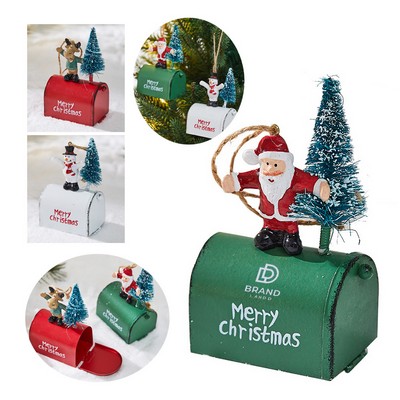 Christmas Ironwork Decorated Small House Mailbox