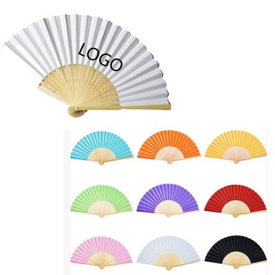 Elegant Folding Paper Fan with Customizable Design