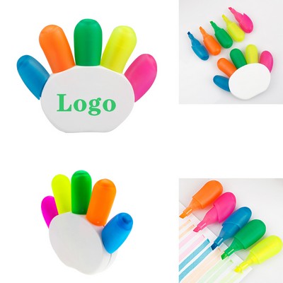 Five-Finger Vivid Highlighter Pen