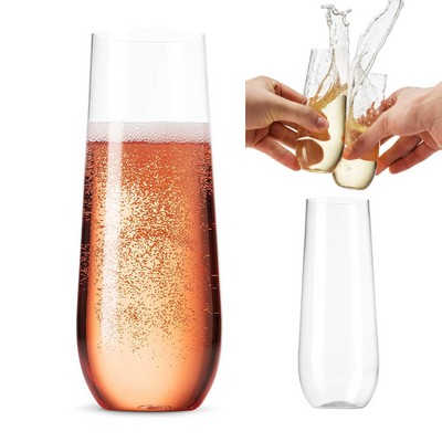 9 oz Plastic Clear Champagne Glasses