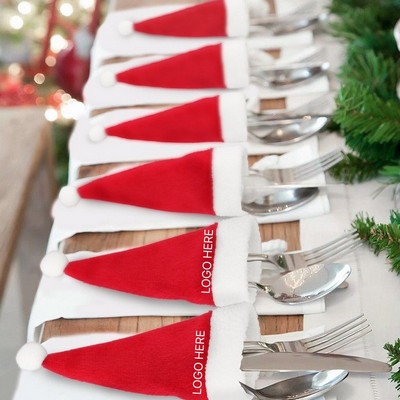 Christmas Mini Hat Cutlery Cover Bottle Cover 10pcs set