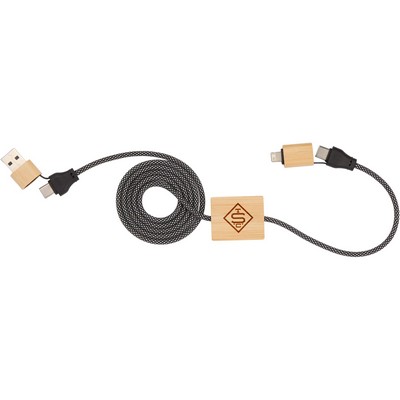 FSC® 100% Bamboo 5-in-1 100W Laptop Charging Cable