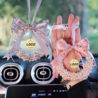 Exquisite Beaded Pearl Hanging Car Charm Ornament