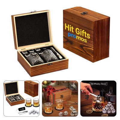 Wooden Box Gift Set with Glass