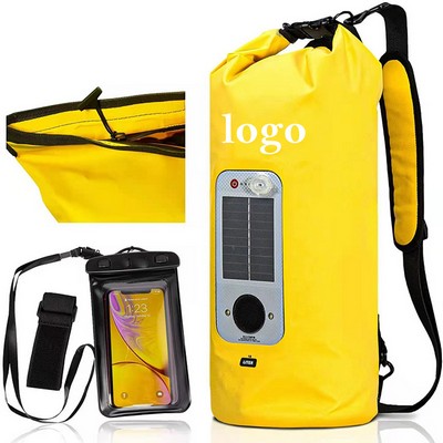 20L Waterproof Roll-top Storage Bag with Speaker & LED