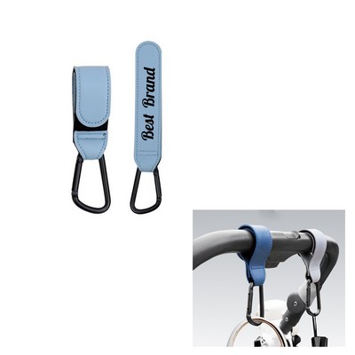 Baby Stroller PU Leather Hook Strap with Carabine