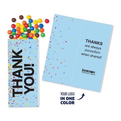 One Color Foil-Stamped Stock Gratitude Sweeter Cards with Candy Coated Chocolate Bitz