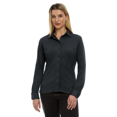 Blue Generation - Women's Pocketless Knit Stretch Woven Shirt