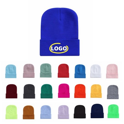 Acrylic Knit Cuff Beanie Cap
