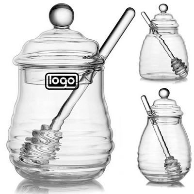 9.5oz Glass Honey Jar w/ Dipper