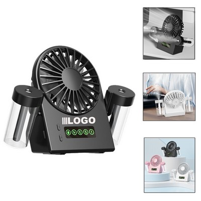 Dual Mist Head Fan With Visible Water Tank