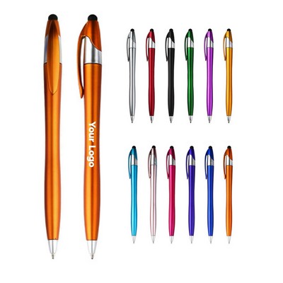 Plastic Ballpoint Pen with Stylus Tip