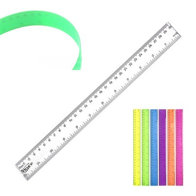 12" Colorful Flexible Plastic Ruler