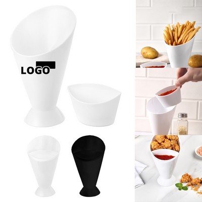 Pp Fry Cup W/ Detachable Dip Pot, Sauce & Salad Container