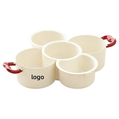 Stylish Multi Compartment Fruit and Nut Tray with Drainage for Living Room