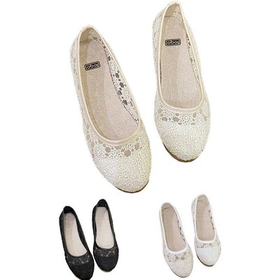 Women Floral Lace Ballet Flats
