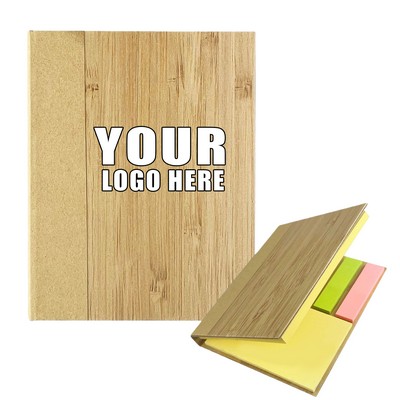 Bamboo Cover Sticky Note Pad – 3.2" × 4.1"