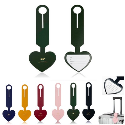Heart Shape PU Leather Baggage Tag