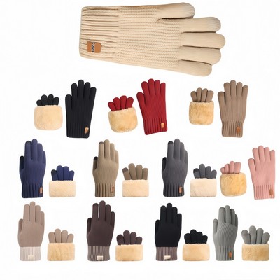 Women's Thermal Touchscreen Gloves with Double Layer Fleece for Winter Cycling