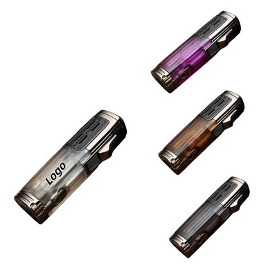 Triple Jet Blue Flame Metal Cigar Lighter with Torch Function