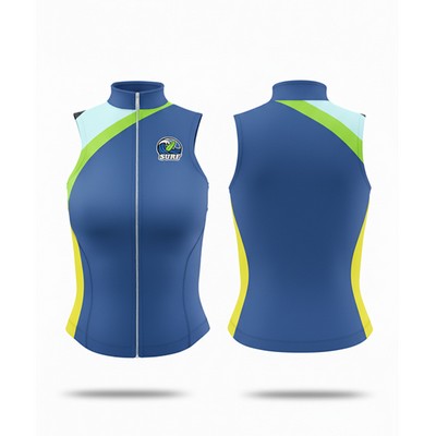 Women's Sublimation Full-Zip Fitted Cropped Golf Vest - 220G Warp Knit