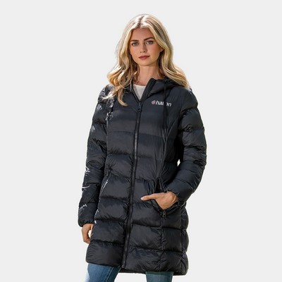 Weatherproof® Ladies 3/4 Length Puffer Jacket with Hood