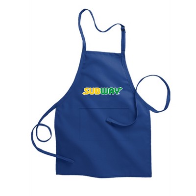 6 oz Polyester Twill Full-length Apron with Adjustable Neck & Pocket