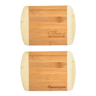 Two-Tone Bar 8" x 5-3/4" Bamboo Cutting Board