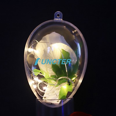 2.36" Egg Shaped Acrylic Fillable Ornaments DIY Christmas Ball