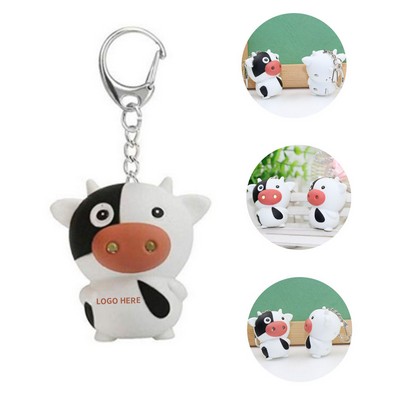 Adorable Moo LED Sound Keychain