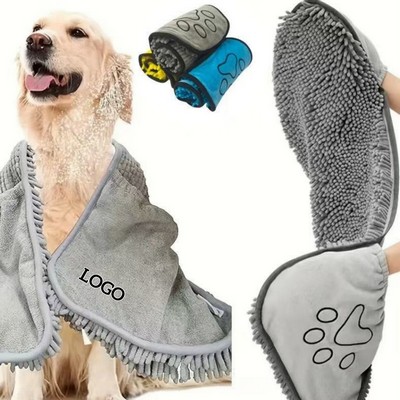 Thick Chenille Pet Absorbent Bath Towel