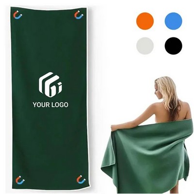 Outdoor beach quick dry lightweight magnetic bath towel