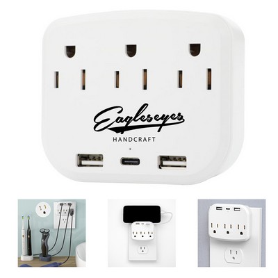 3-Outlet Extender with 3 Usb Power Strip