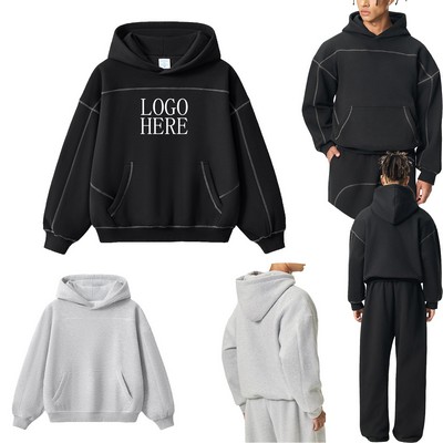 Oversized Hip-Hop Fleece Hoodie