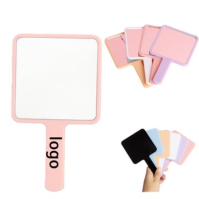 Rubberized Mini Hand Mirror with Grip Handle