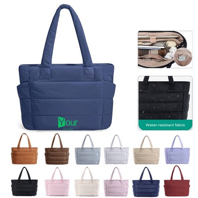 Quilted Puffer Tote Bag