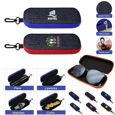 Portable Zipper Glasses Case