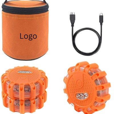 3-Pack Rechargeable LED Road Flare Emergency Kit