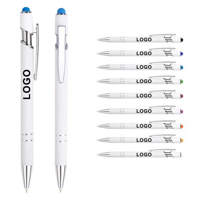 Aluminum-Coated Spray-Finish Touch-Press Ballpoint Pen