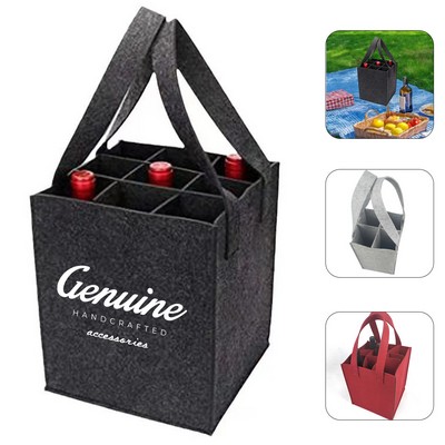 Four Wine Bottle Felt Bag