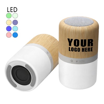 Bamboo Bluetooth Speaker LED Light