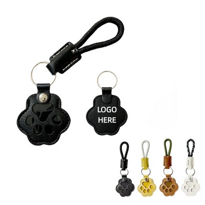 Leather Pet Hair Storage Keychain W/Lanyard