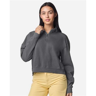 Comfort Colors® Women's Garment-Dyed Mid-Length Quarter-Zip Sweatshirt