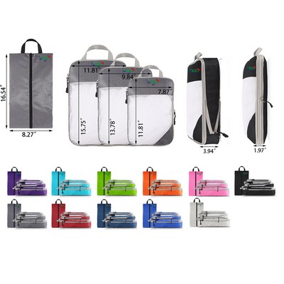 4-Pack Compression Luggage Bag Set