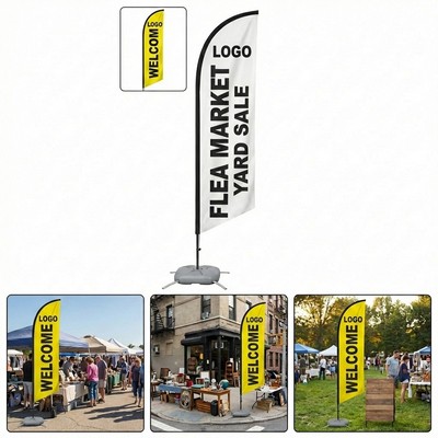 11 Custom Feather Flag Kit-Double Sided W/ Cross Base