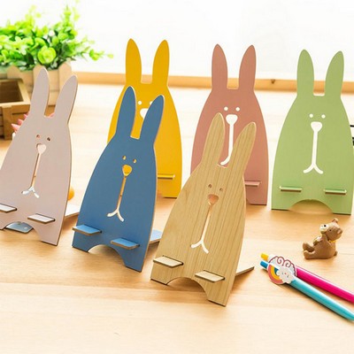 Creative Wooden Adorable Rabbit Shape Phone Stand