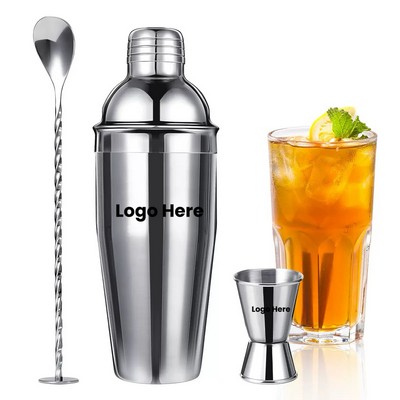 3pcs 24oz 304 Stainless Steel Set w/Jigger & Spoon