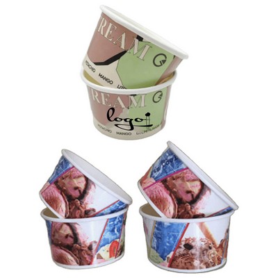 Customizable Full Color 8OZ Disposable Ice Cream Dessert Cup