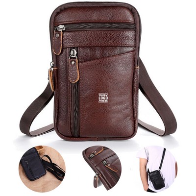 Genuine Leather Crossbody Phone Pouch